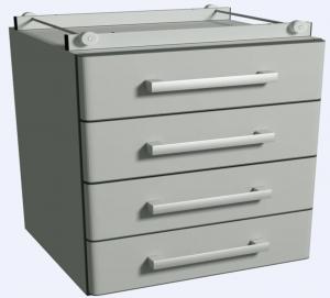 MODULO DE PIE MOVIL CON 4 CAJONES 51X43X77