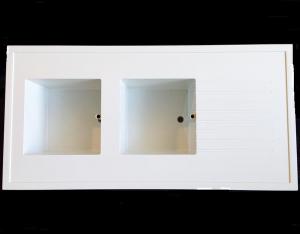 FREGADERO DE POLIPROPILENO DE 2 POZAS Y 1 ESCURRIDOR 150X75