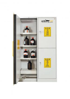 ARMARIO COMBINADO ALTO 2 PUERTAS PARA PRODUC. QUIMICOS AA/BB+INFLAMABLE TIPO 90 DE CHAPA 120X60X195