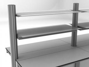 CONJUNTO DE REPISAS AEREAS SUPERIOR E INFERIOR  EN COMPACTO PARA MESA CENTRAL